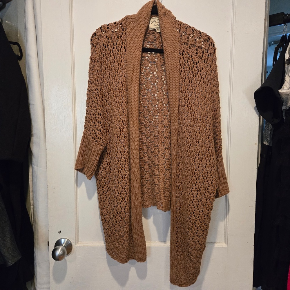 Lucky Brand Tan 3/4 Sleeve Cardigan - XS